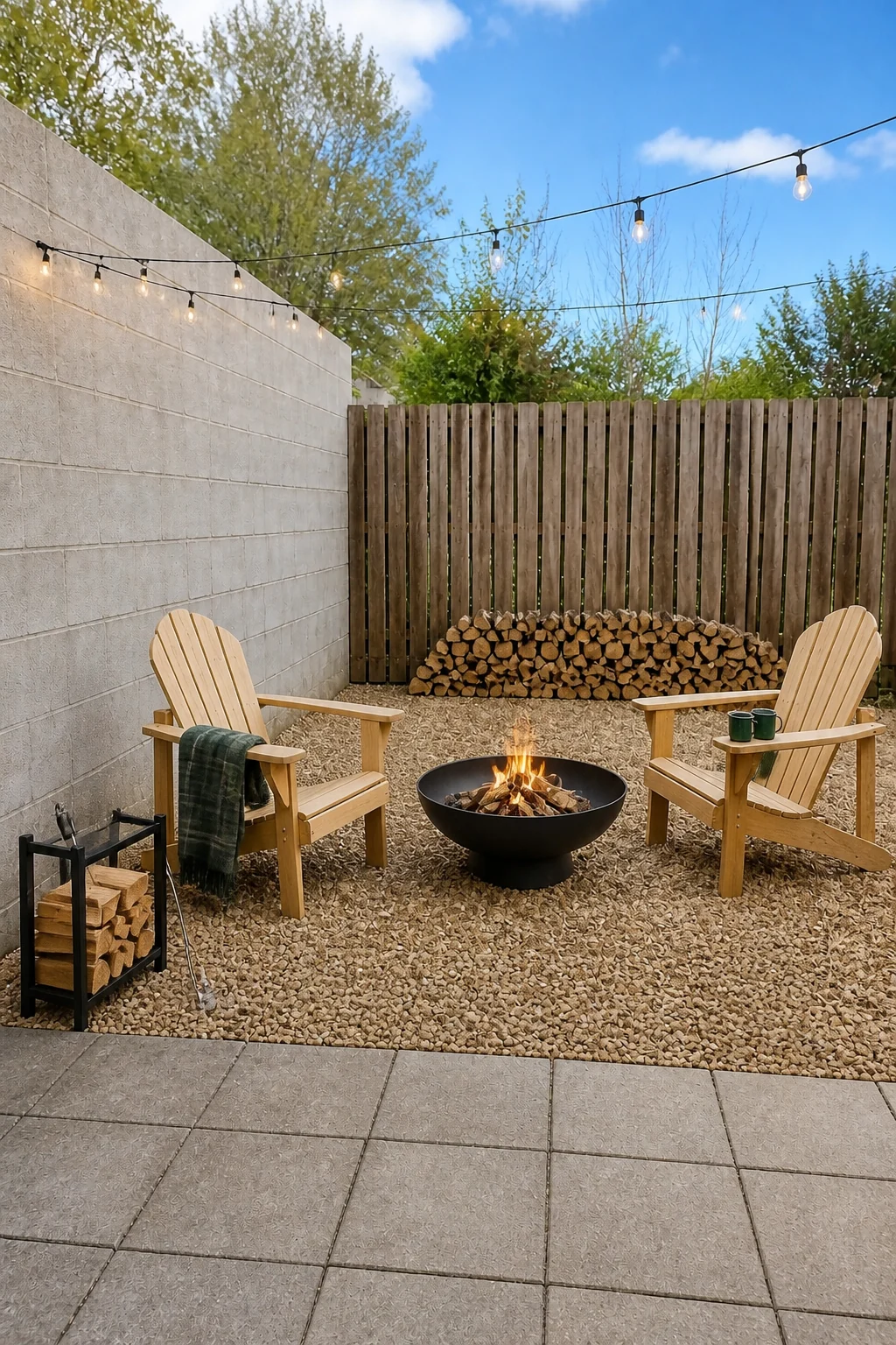 The same room styled as The $800 Campfire