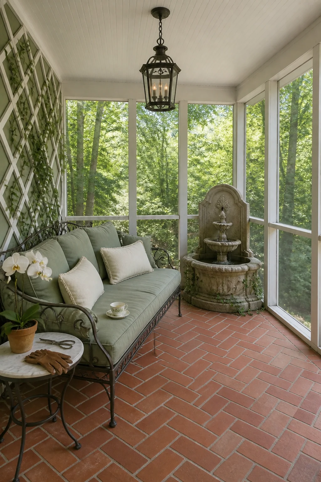The same room styled as Conservatory Elegance