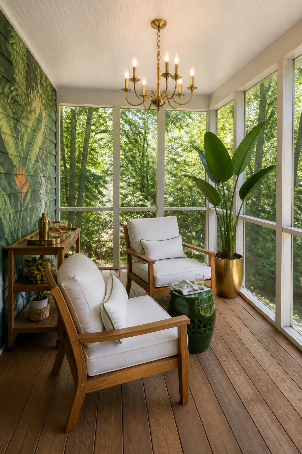 The same room styled as Tropical Resort