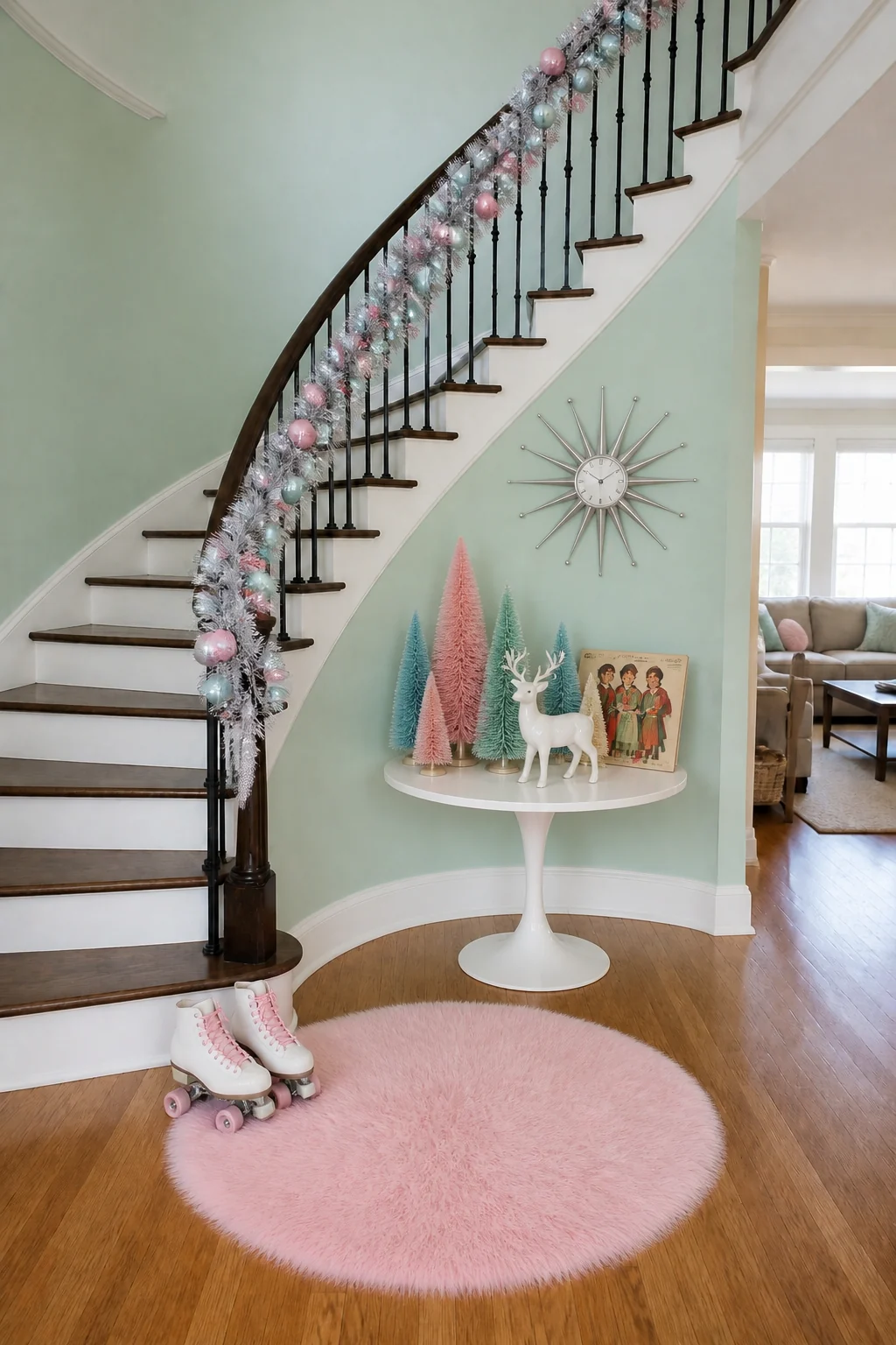 The same room styled as Vintage Retro Pastel
