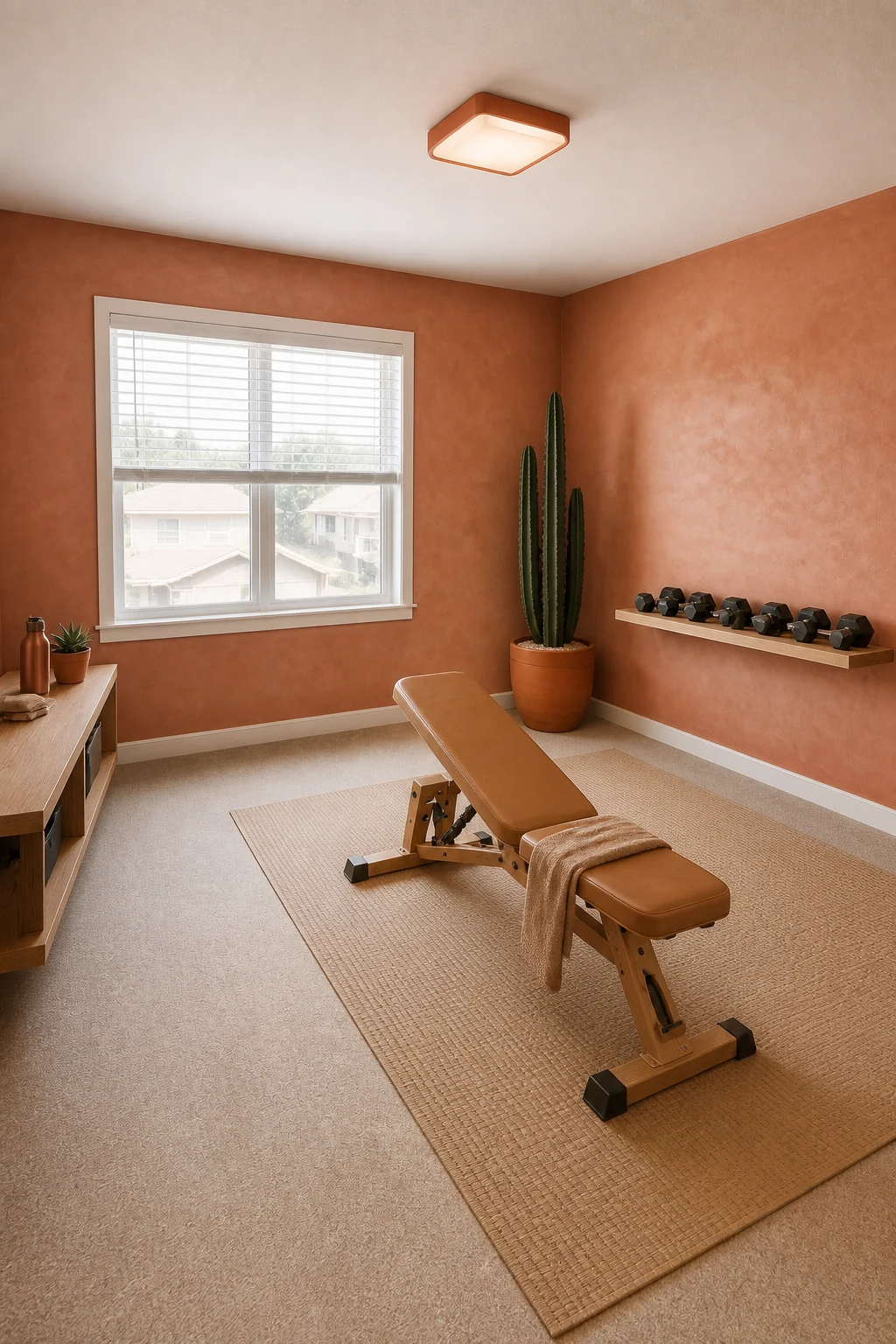 The same room styled as Desert Oasis