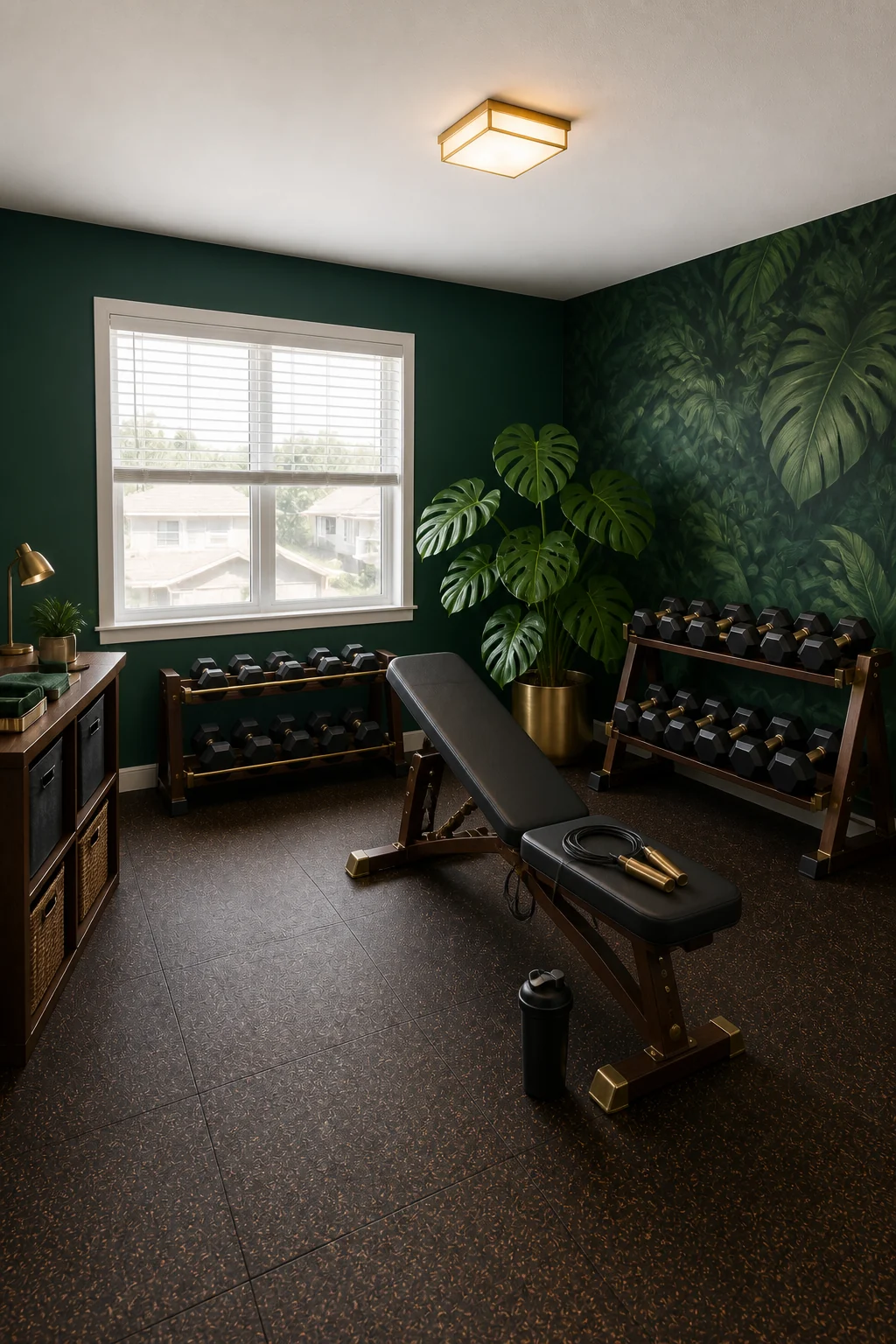 The same room styled as Tropical Greenhouse