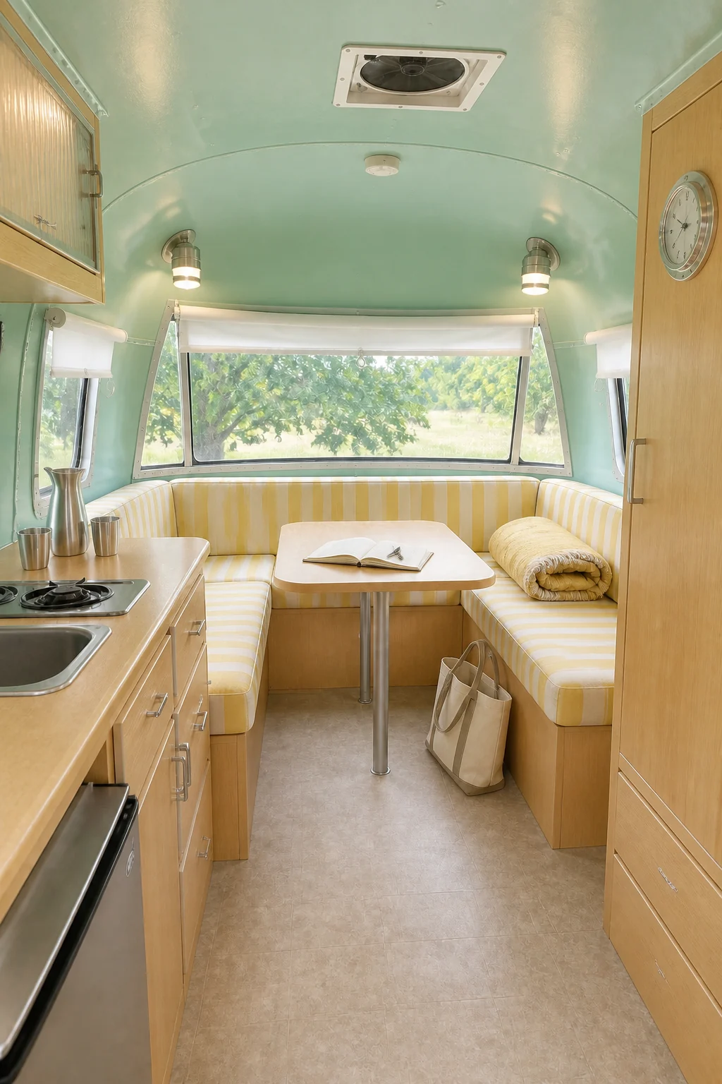 The same room styled as 1930s Streamline