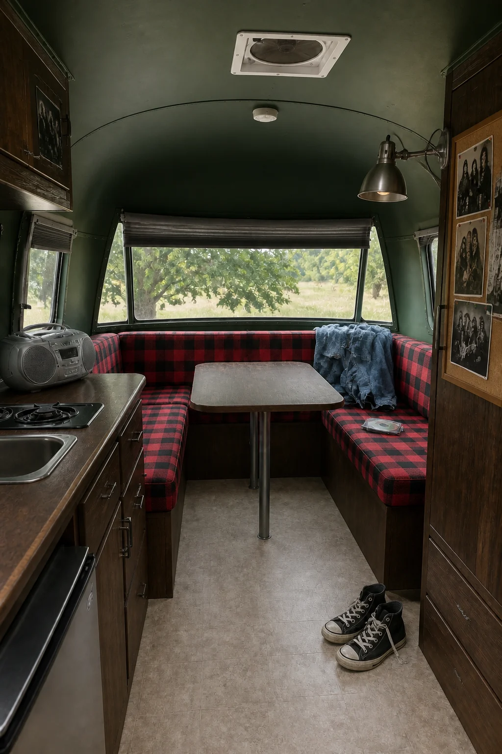 The same room styled as 1990s Grunge