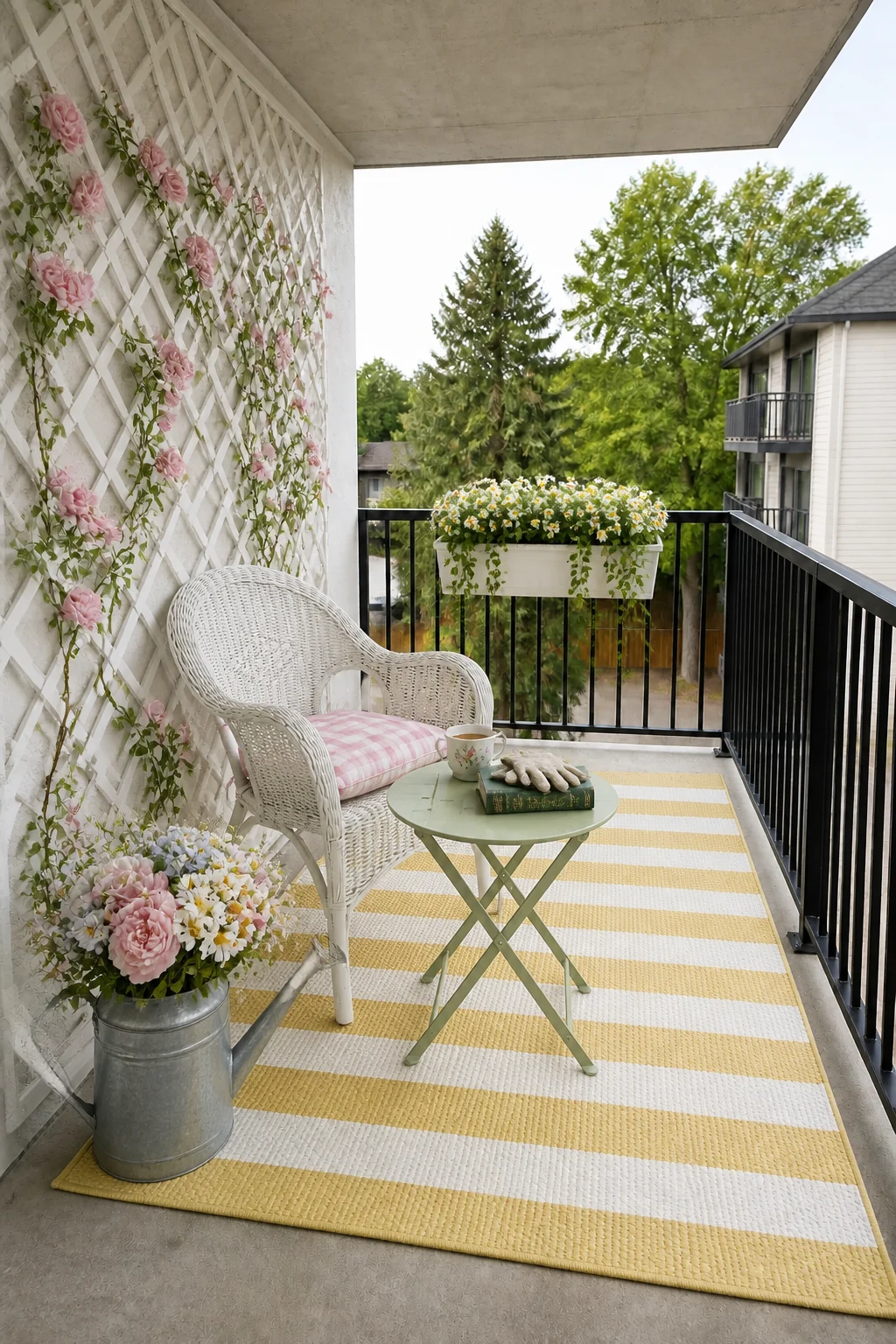 The same room styled as Cozy Cottagecore