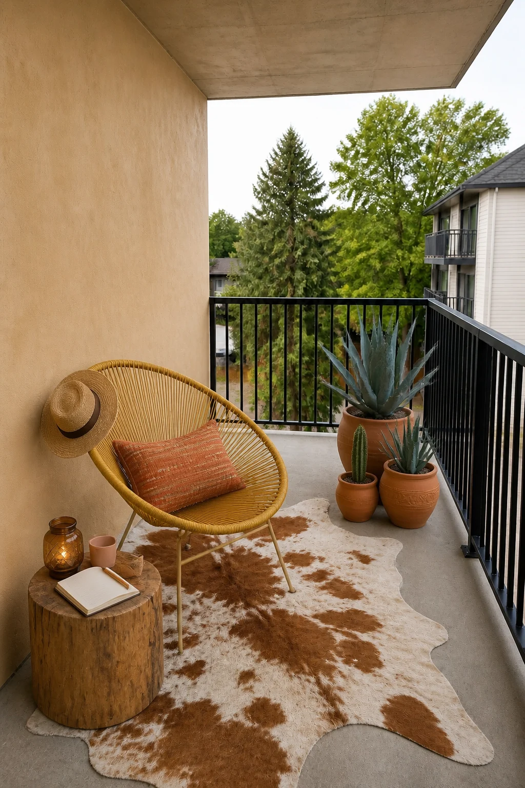 The same room styled as Desert Oasis