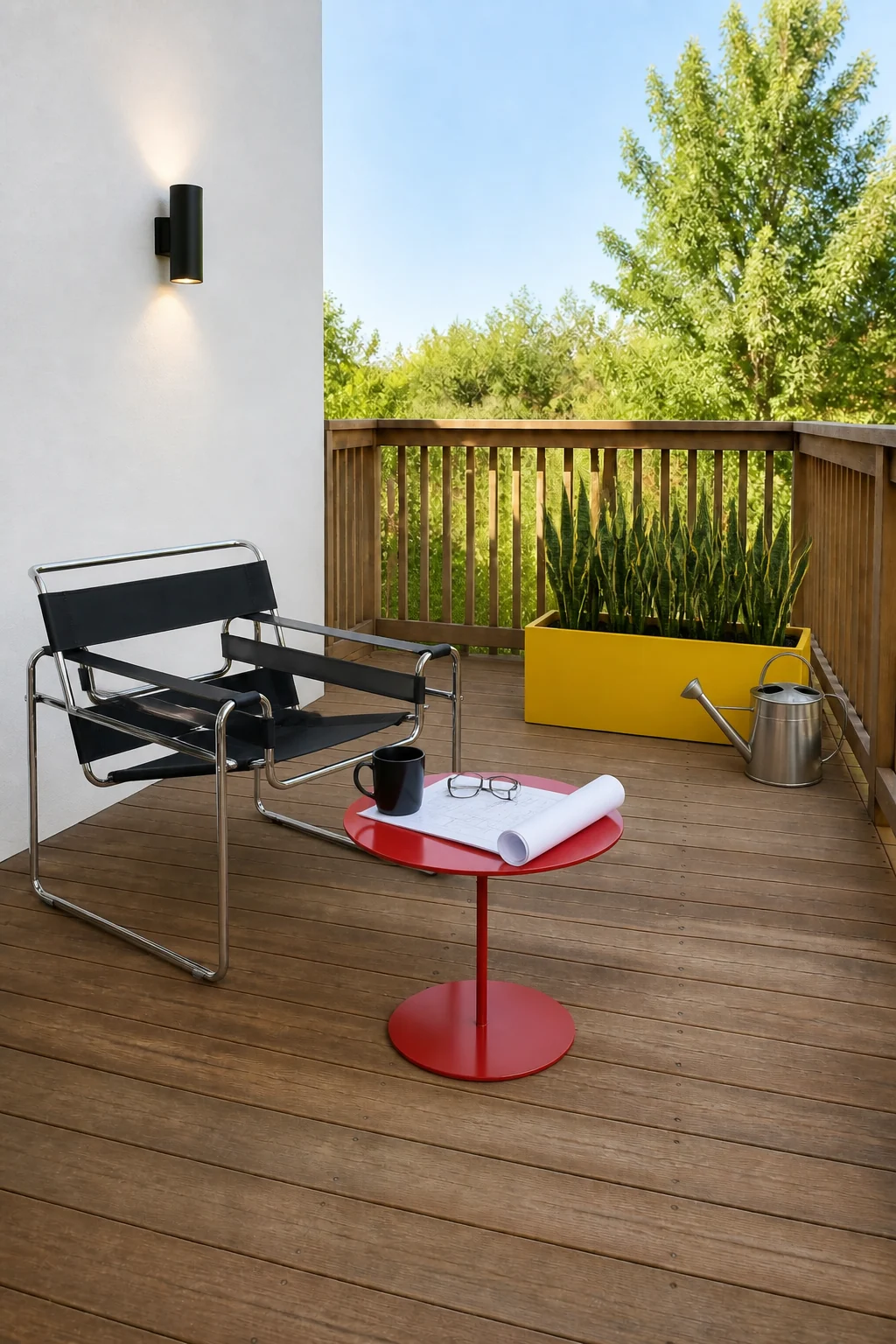 The same room styled as Bauhaus