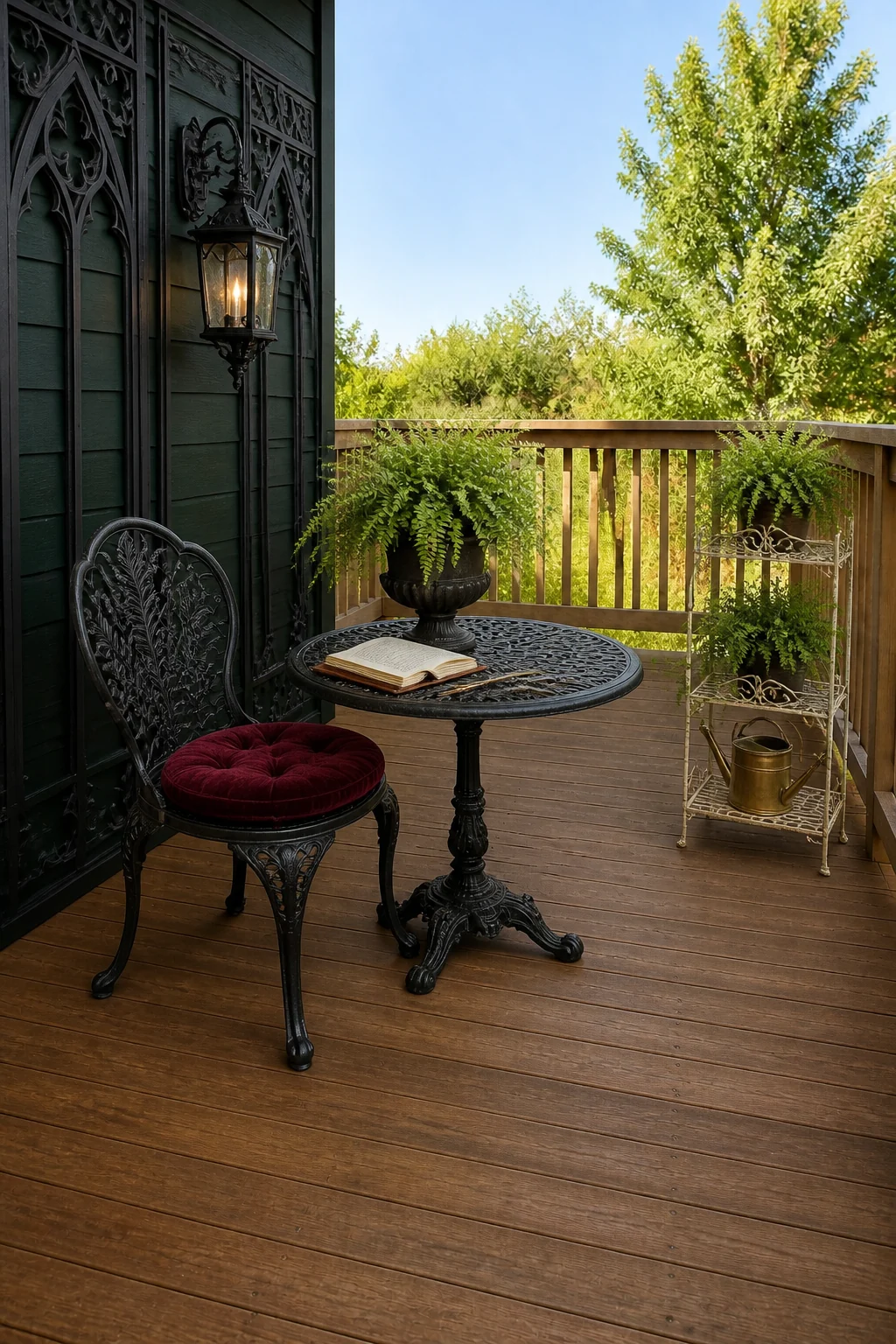 The same room styled as Victorian Gothic