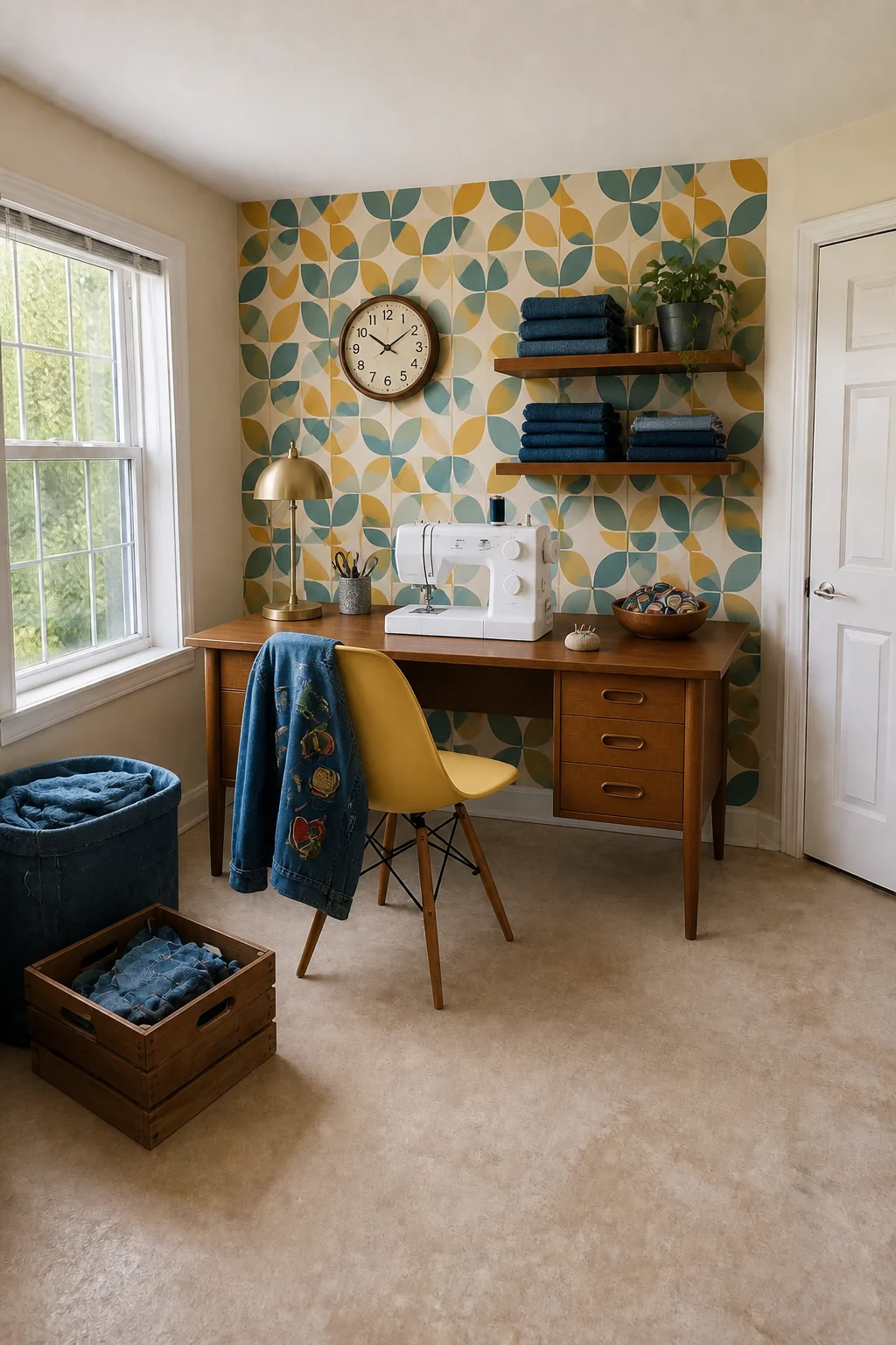 The same room styled as Back-to-School Upcycling