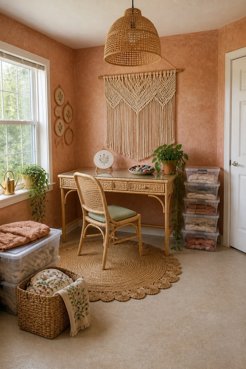 The same room styled as Midsummer Embroidery