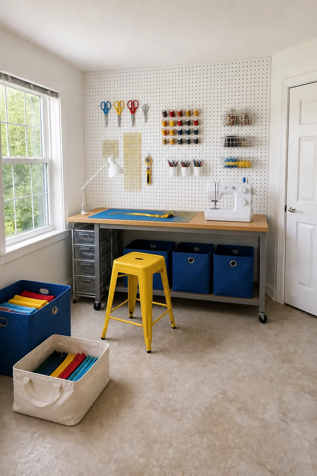 The same room styled as Spring Organizing