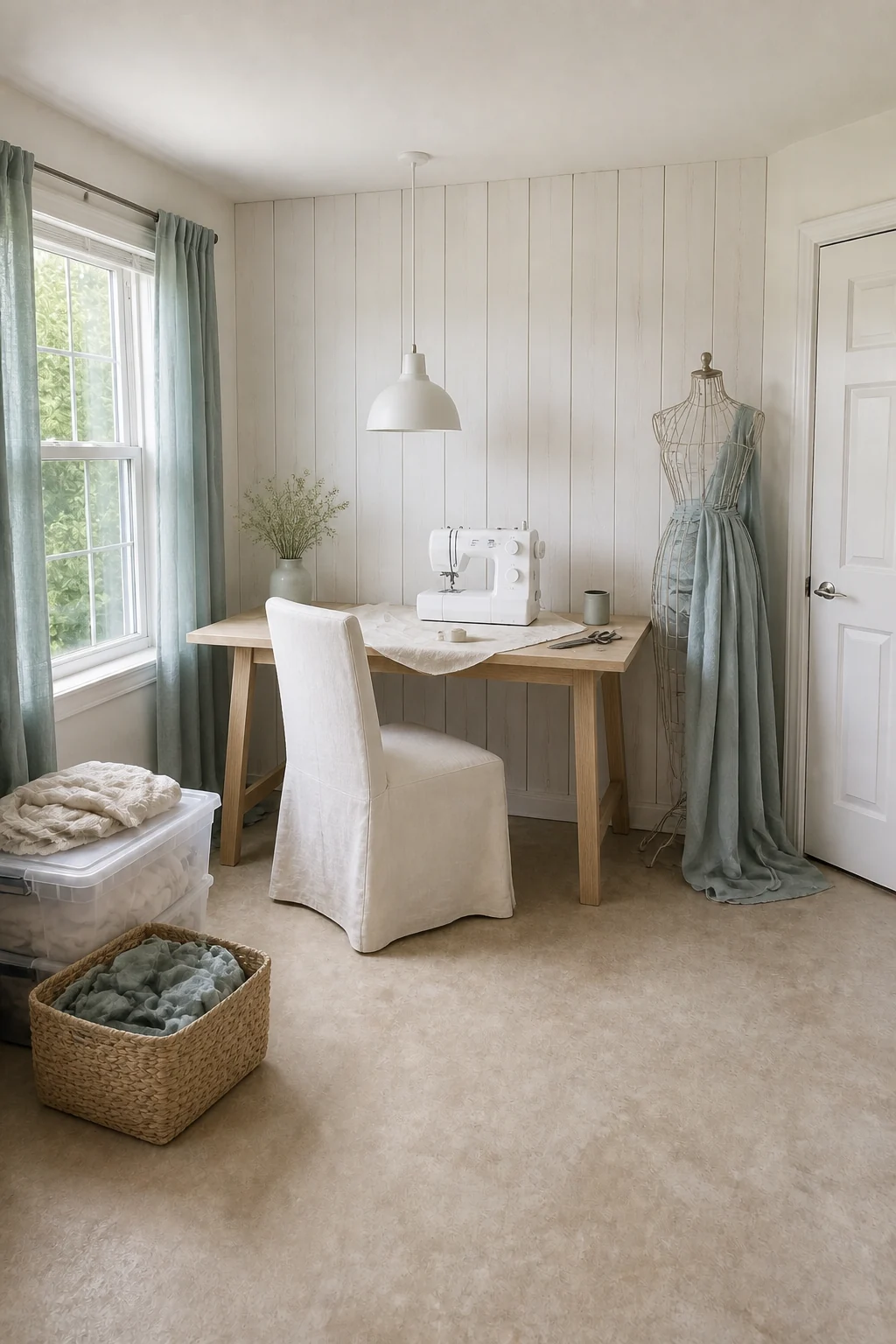 The same room styled as Summer Linen Wardrobe