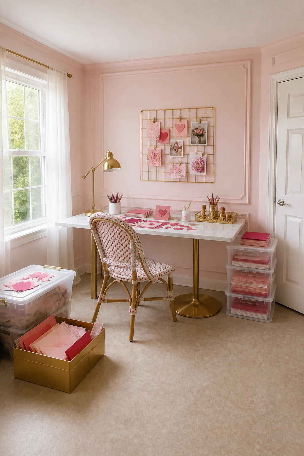 The same room styled as Valentine's Papercrafts