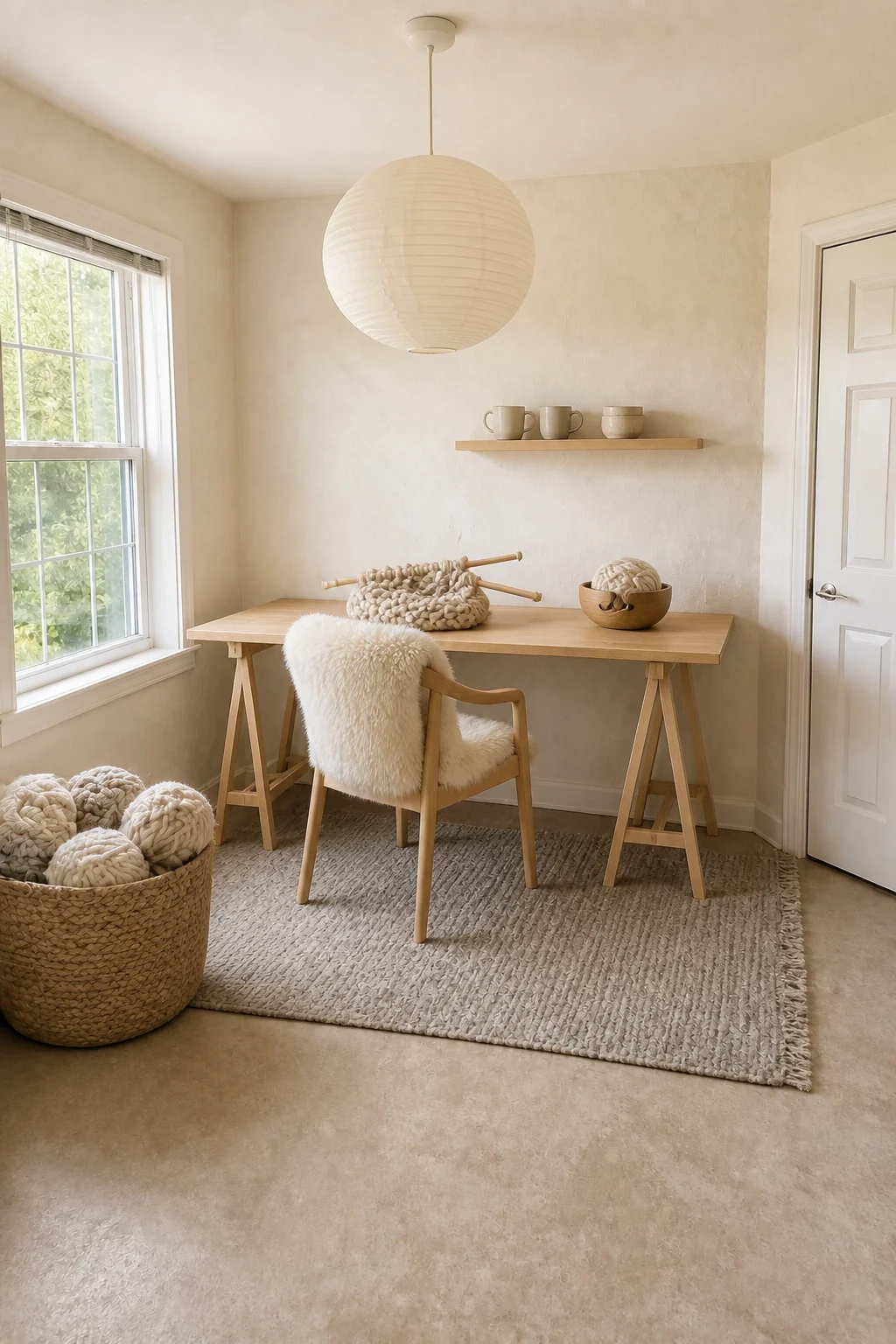 The same room styled as Winter Chunky Knitting