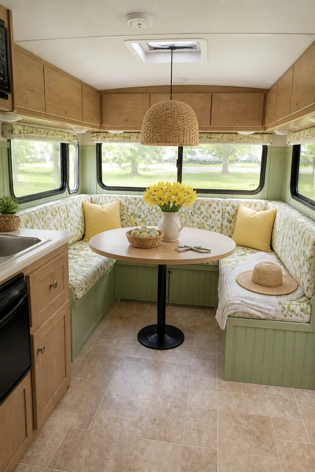 The same room styled as Spring Equinox