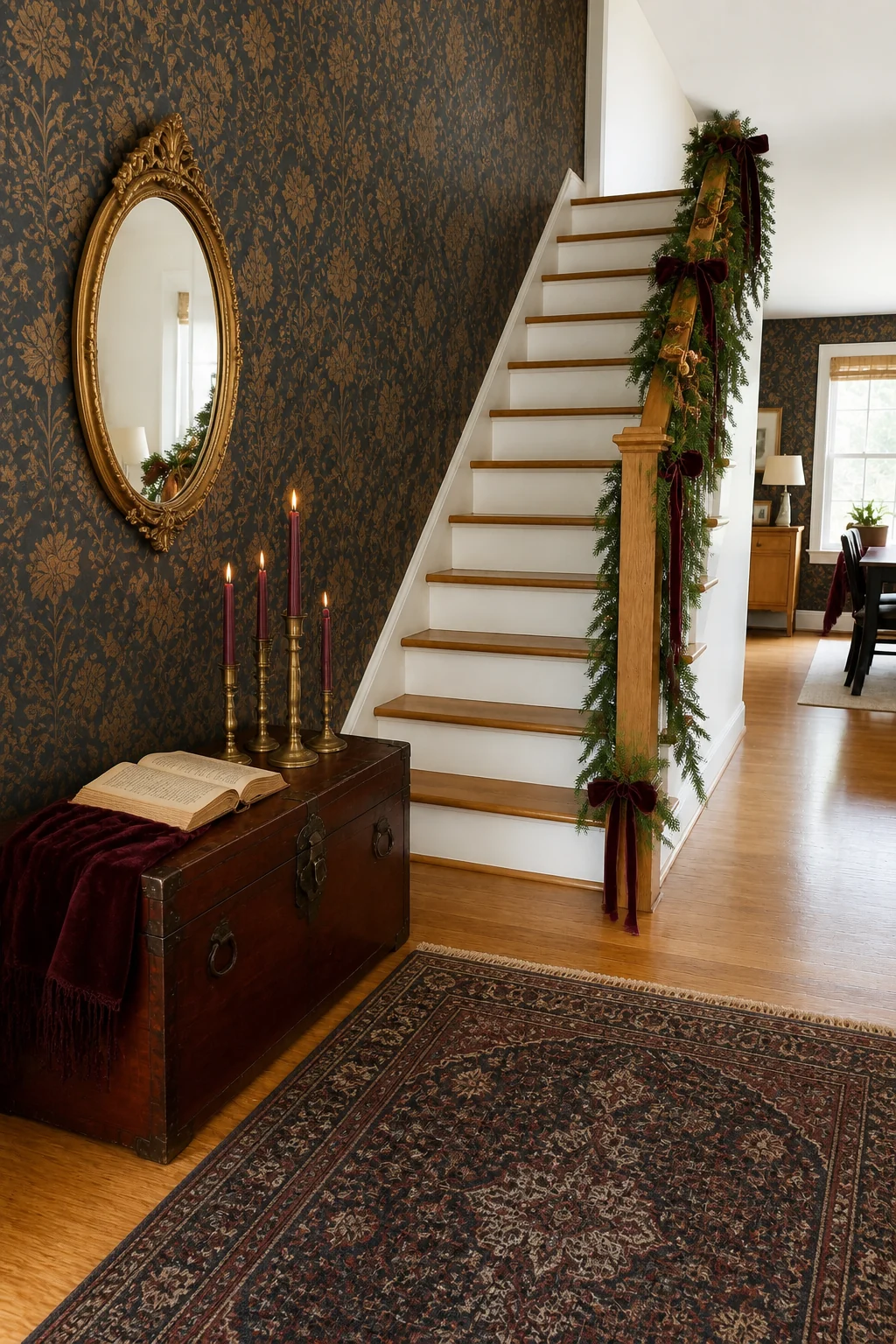 The same room styled as Moody Victorian