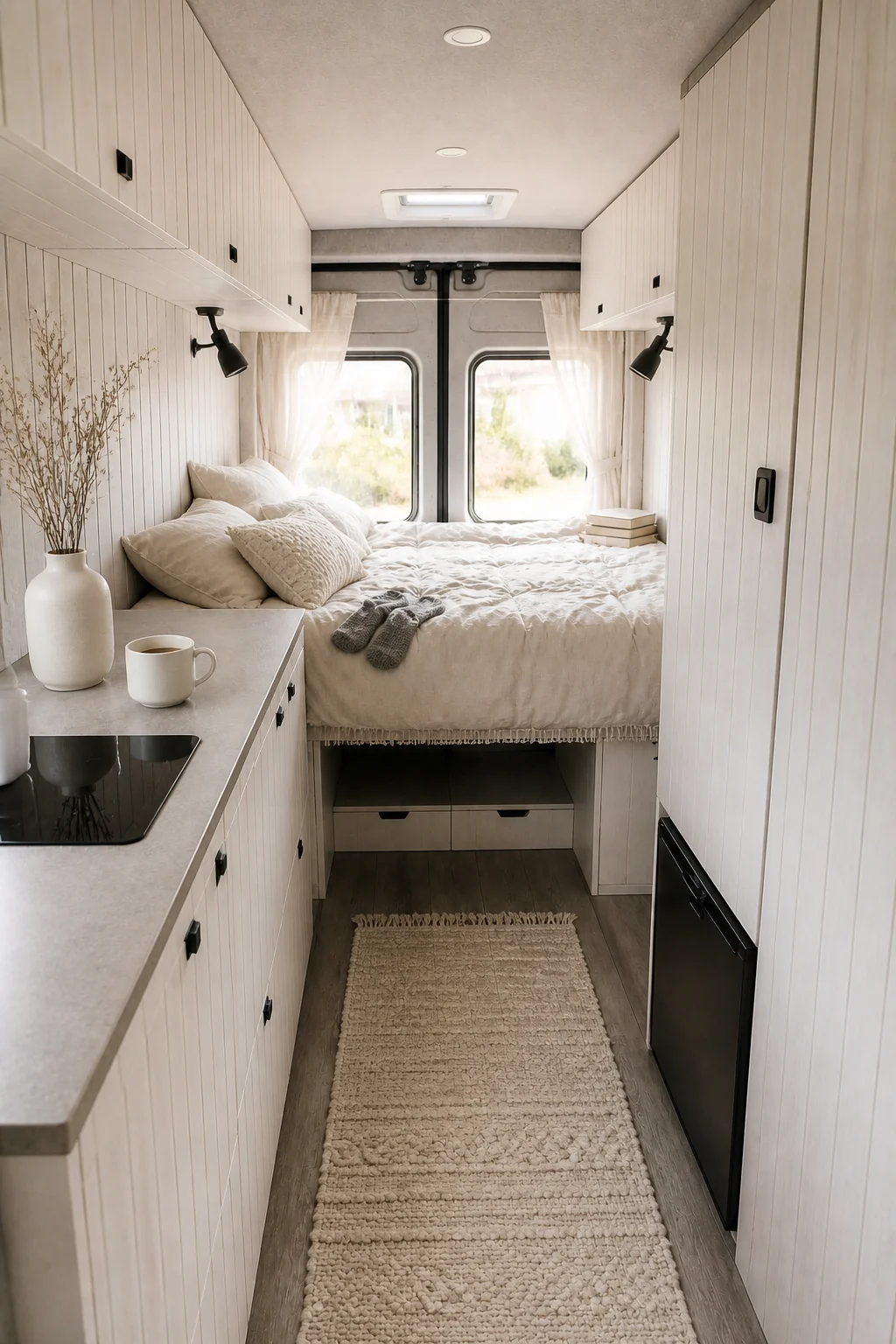 The same room styled as Scandi Boho