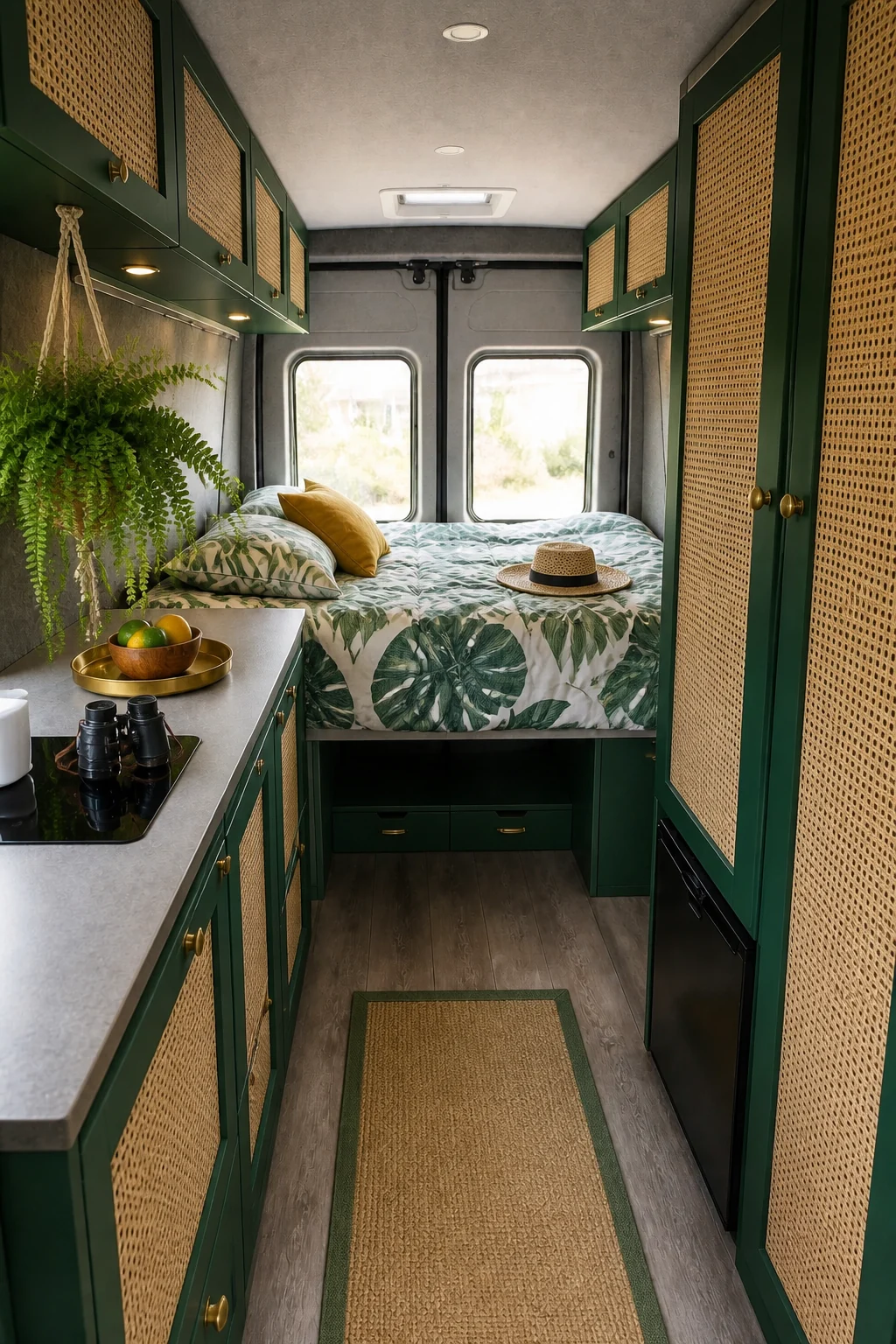 The same room styled as Tropical Jungalow