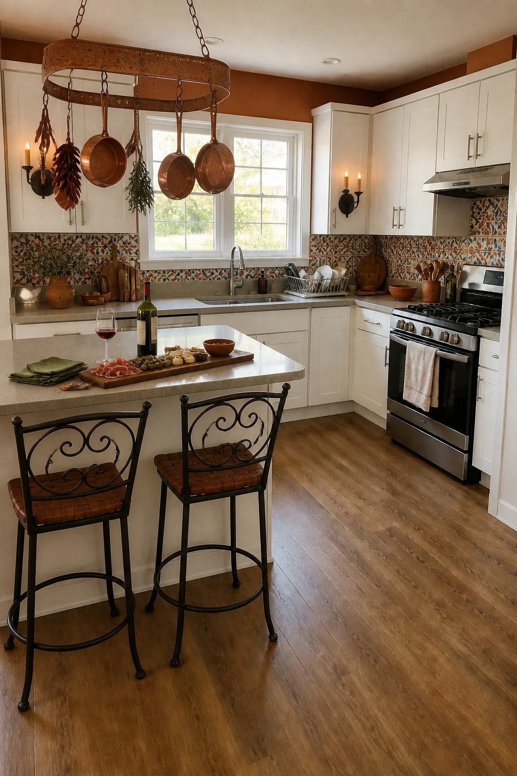 The same room styled as Mediterranean Tapas Night