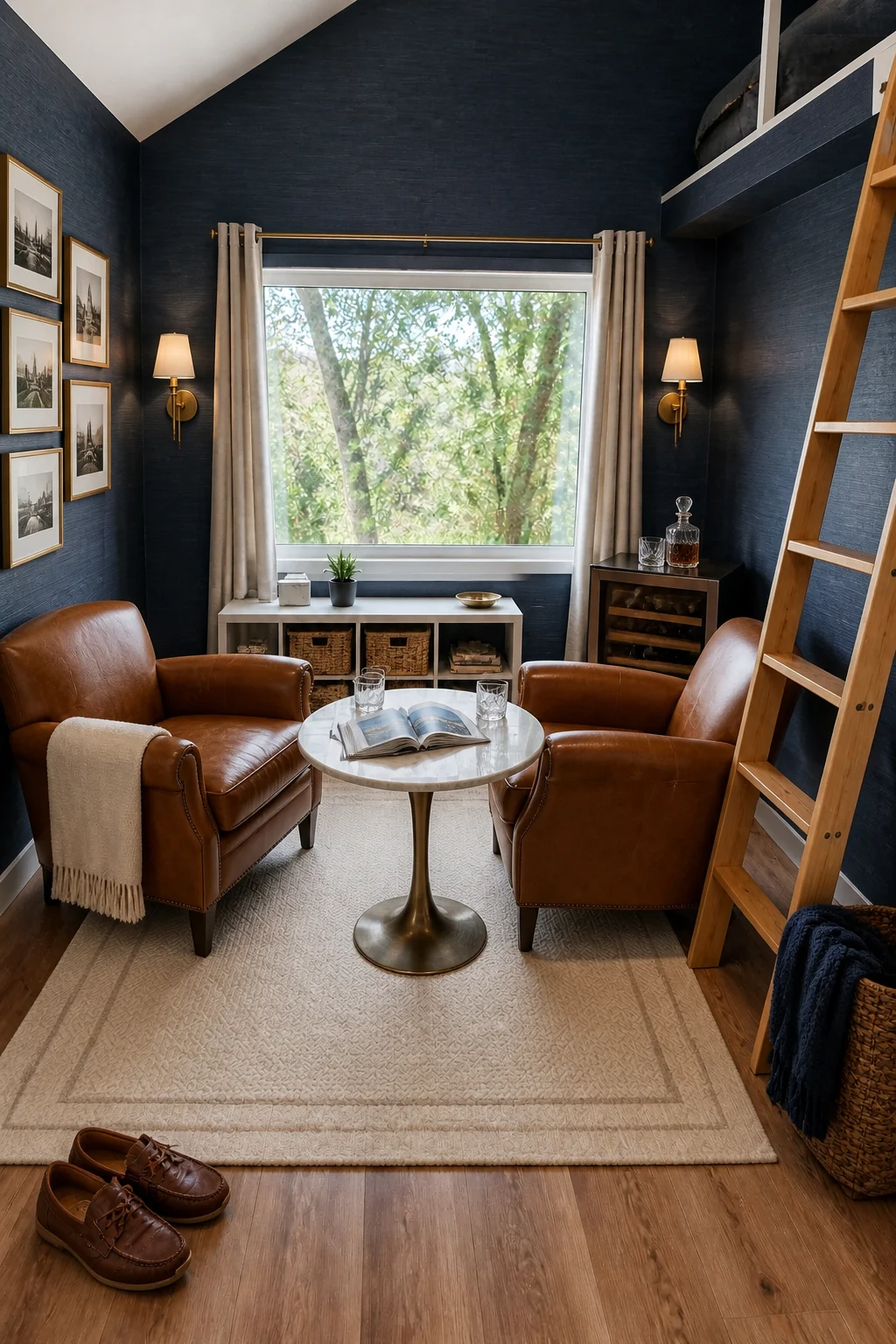 The same room styled as Empty Nesters