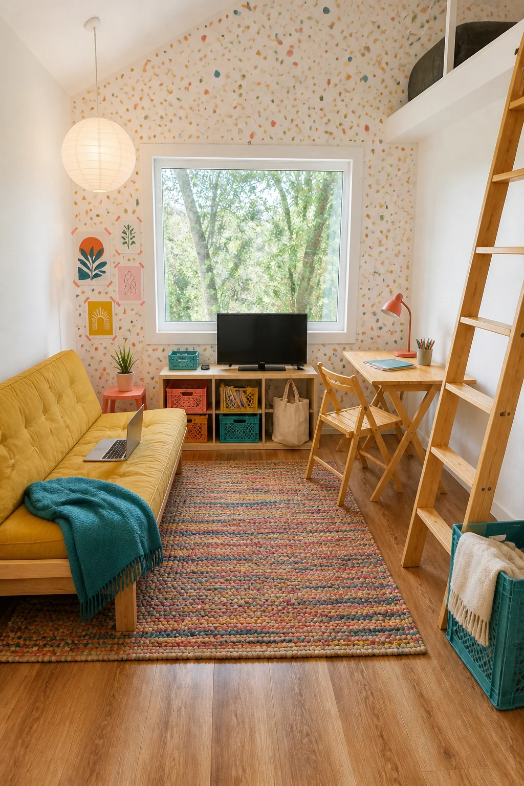 The same room styled as First Independence