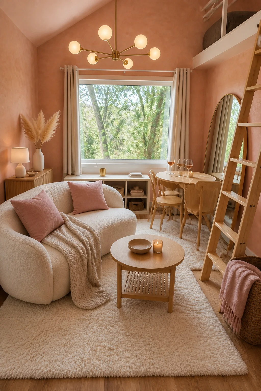 The same room styled as Newlywed Couple