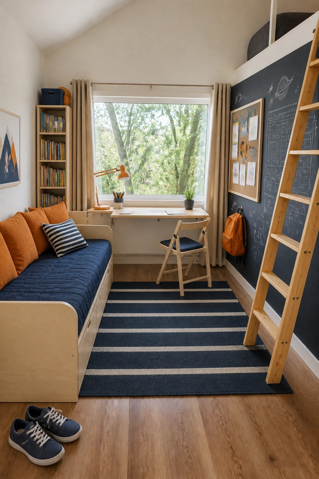 The same room styled as School-Age Family