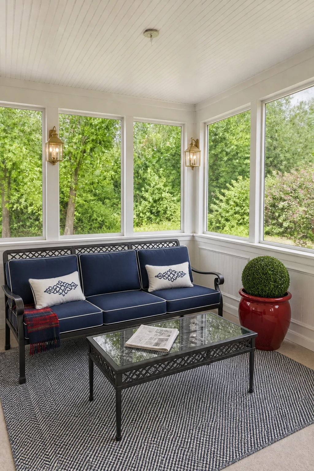 The same room styled as The $6,000 Classic Traditional