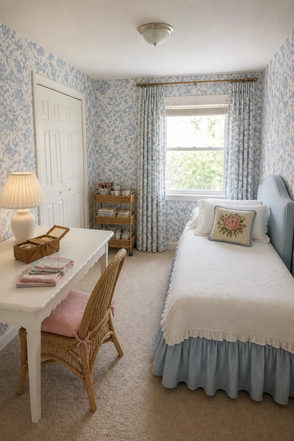 The same room styled as Grandmillennial