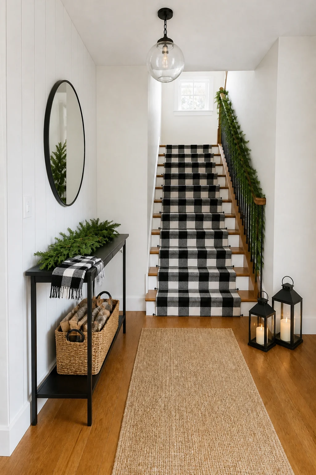 The same room styled as Modern Farmhouse
