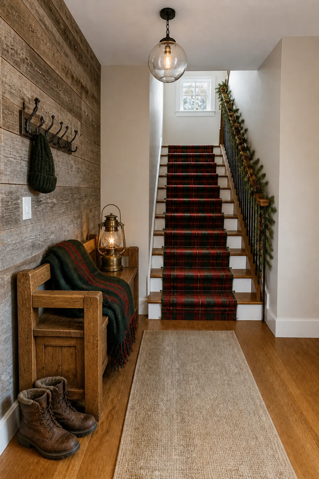 The same room styled as Rustic Cabin