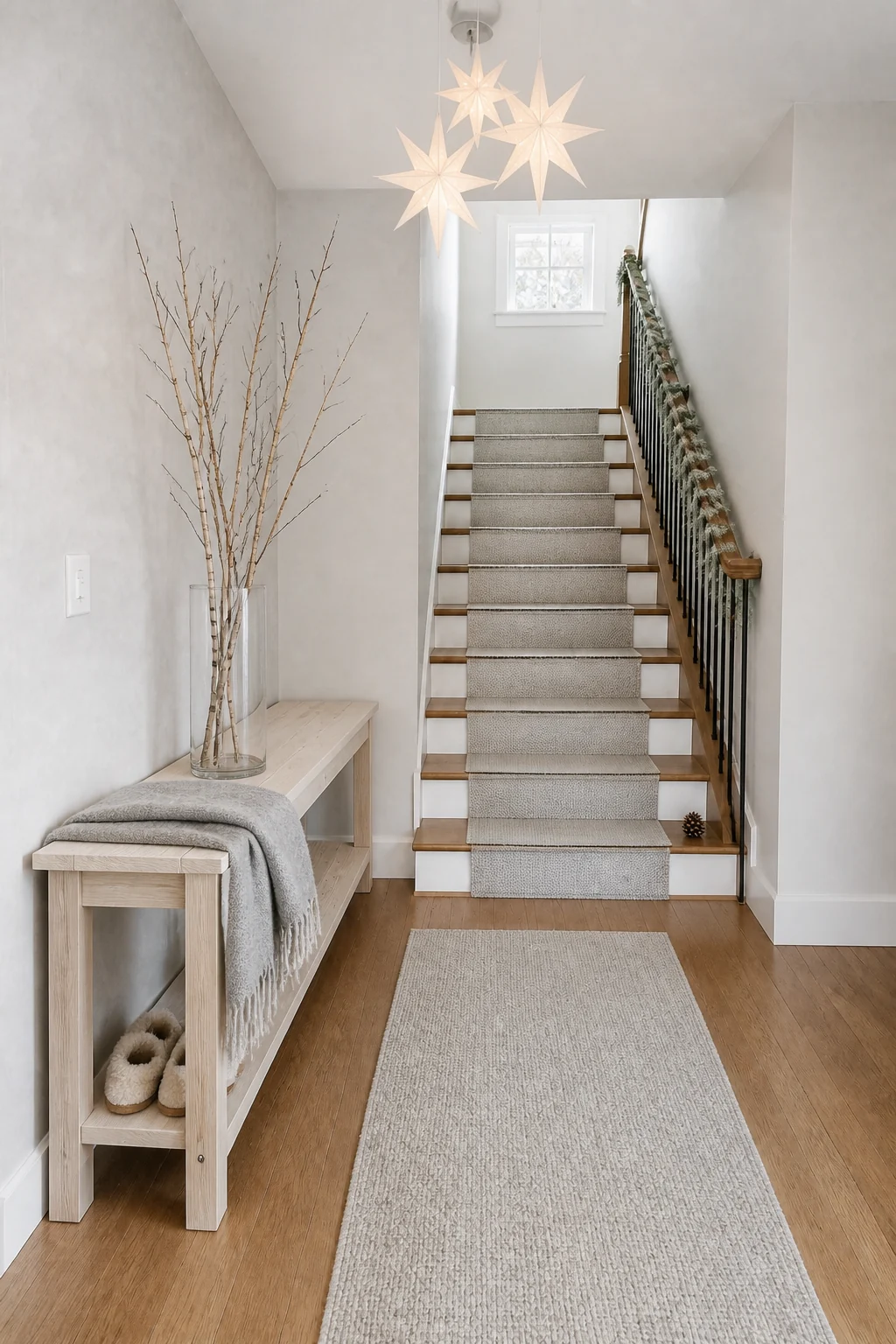 The same room styled as Scandi Minimalist