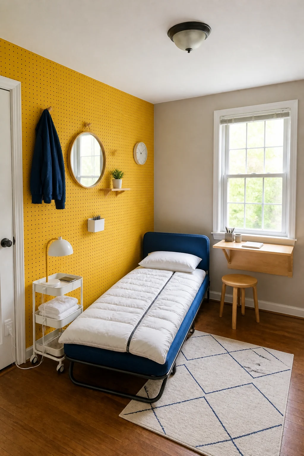 The same room styled as The Last-Minute Crash