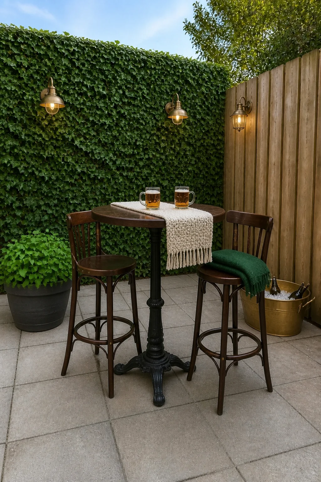 The same room styled as Rustic St. Patrick's