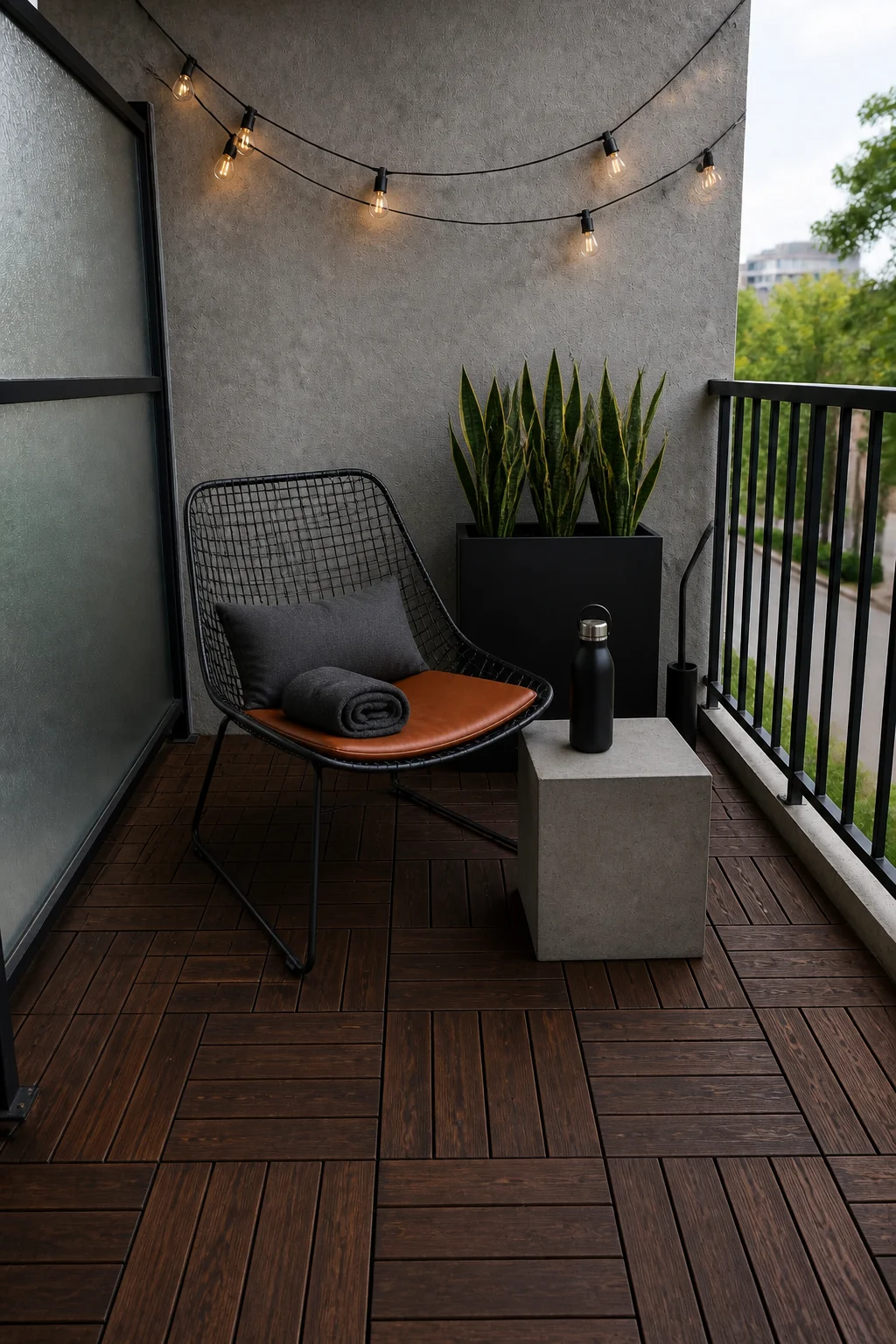 The same room styled as Modern Industrial