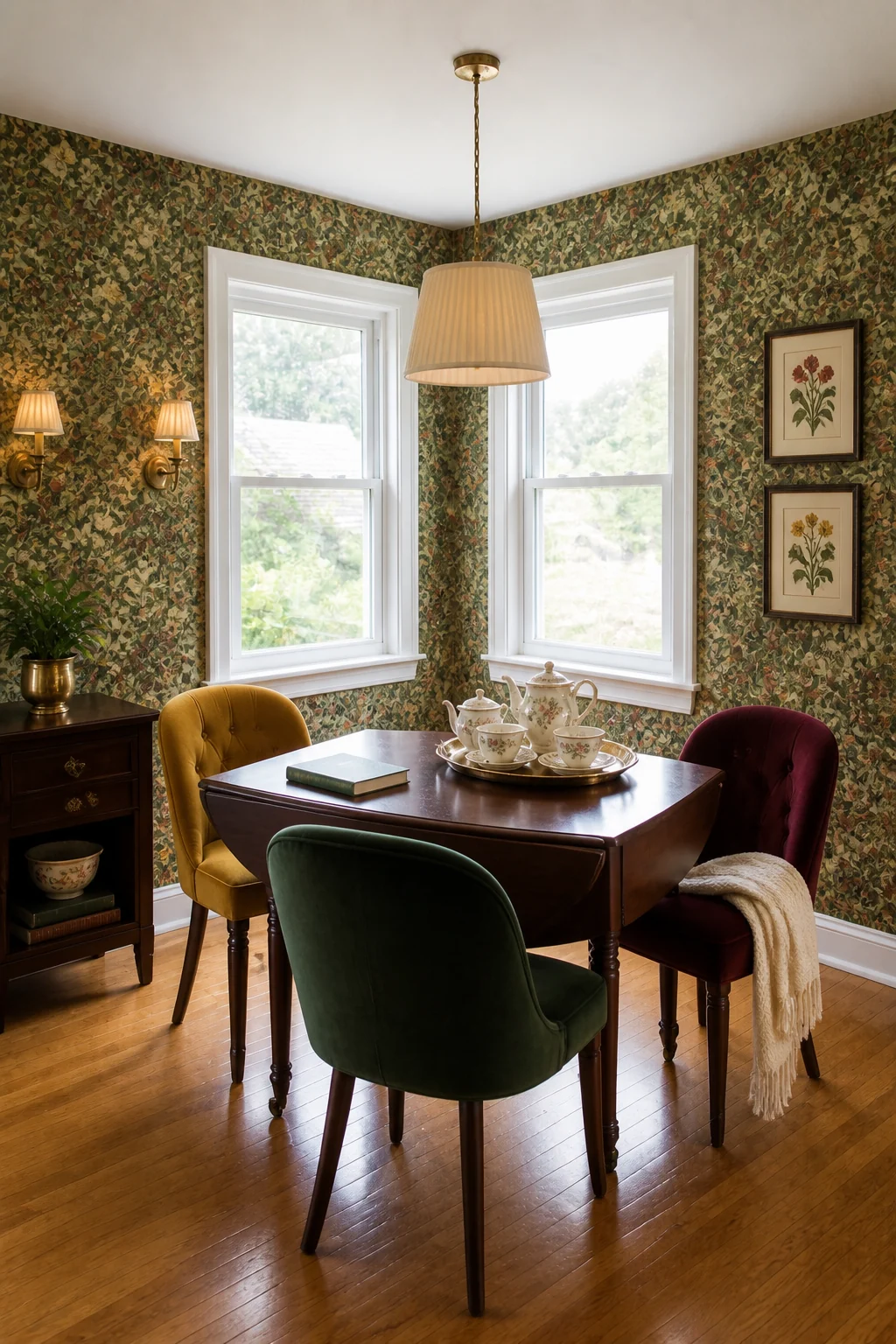 The same room styled as English Cottage Tea