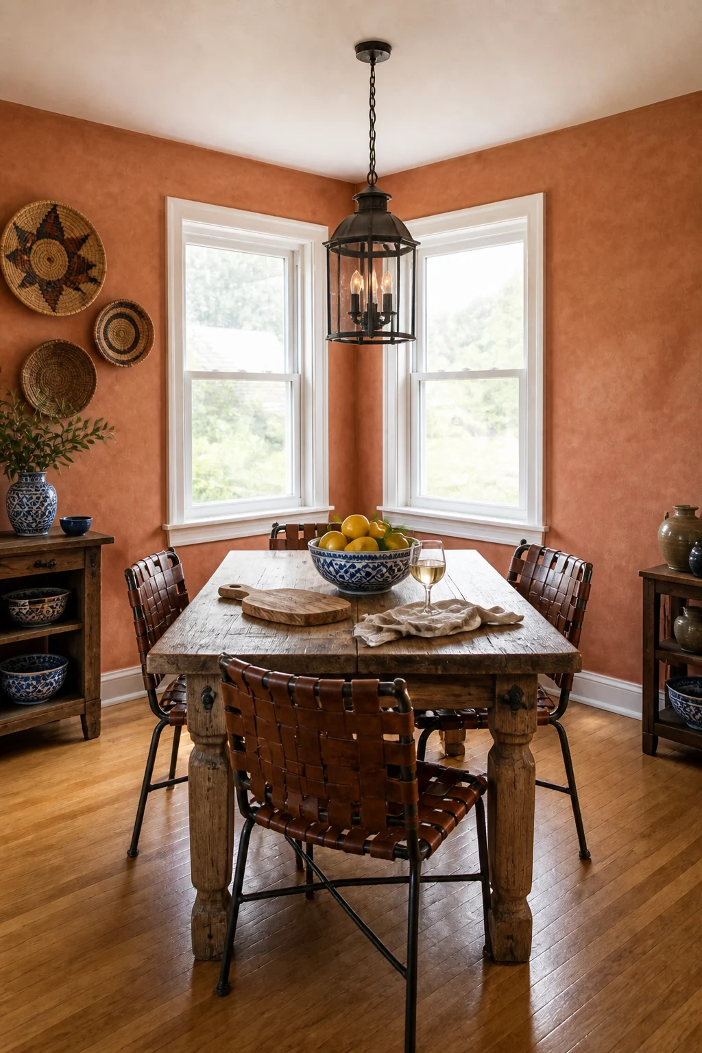 The same room styled as Mediterranean Mezze