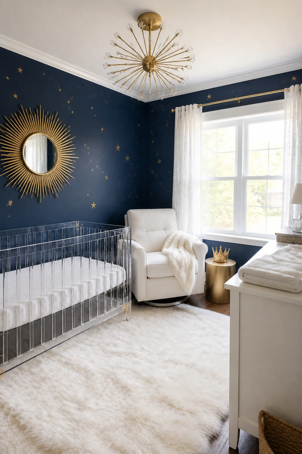 The same room styled as New Year's Glam
