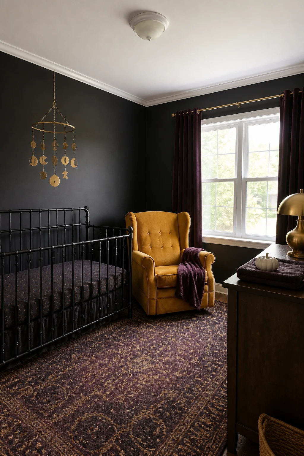 The same room styled as Halloween Whimsical