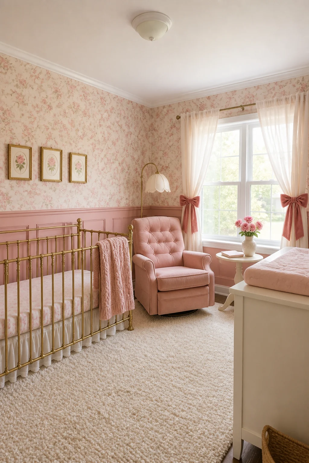The same room styled as Valentine's Romantic