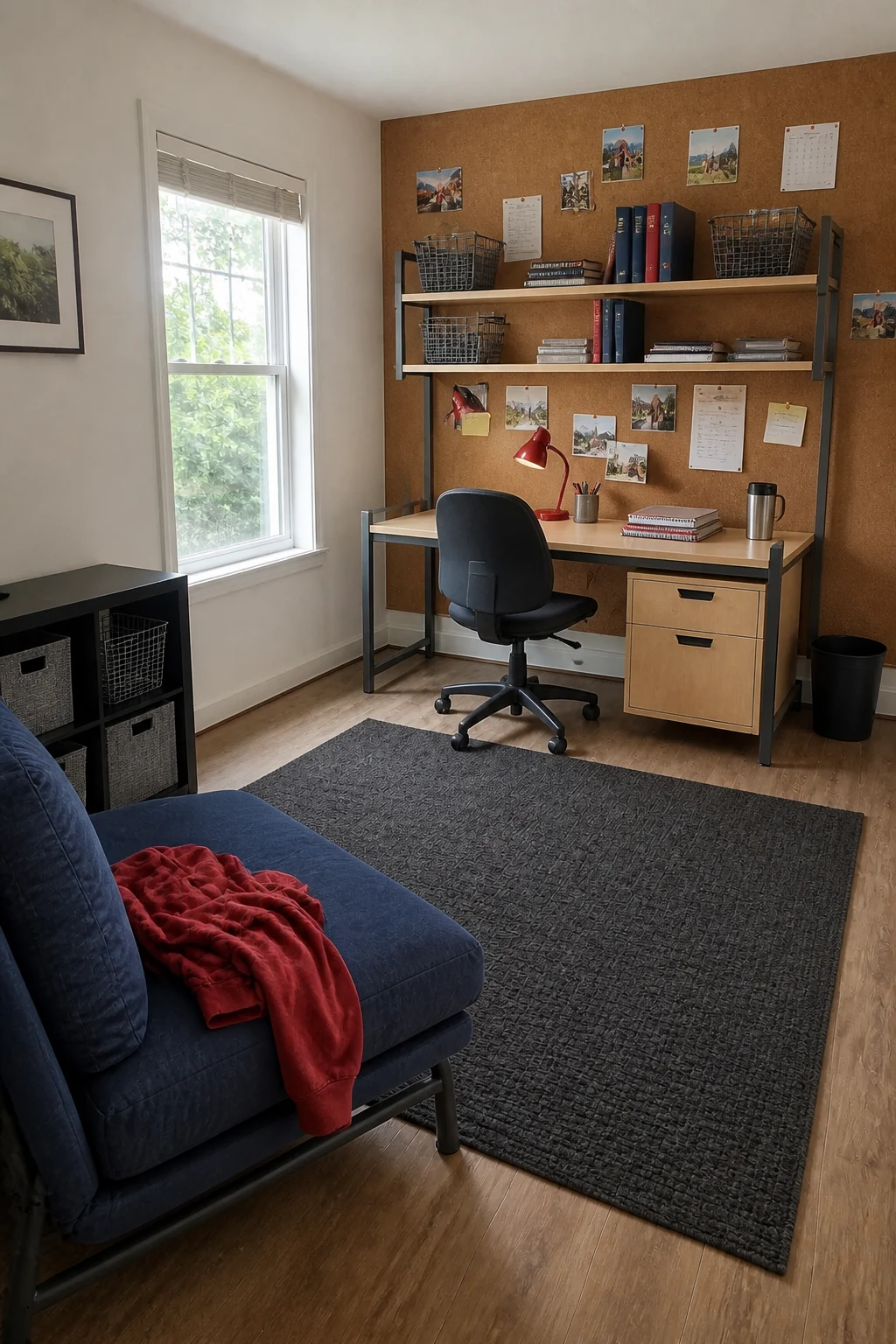 The same room styled as College Commuter Station