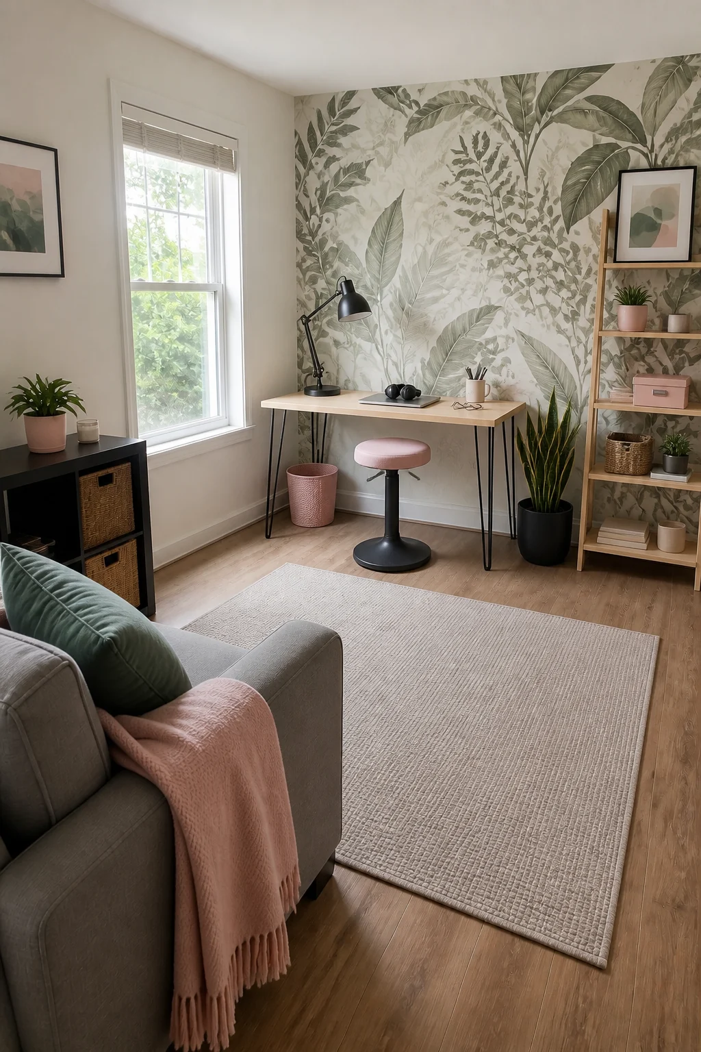 The same room styled as First Remote Job