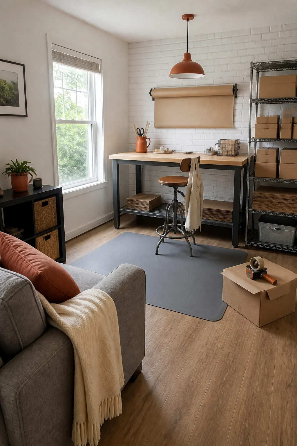 The same room styled as The Maker's Studio