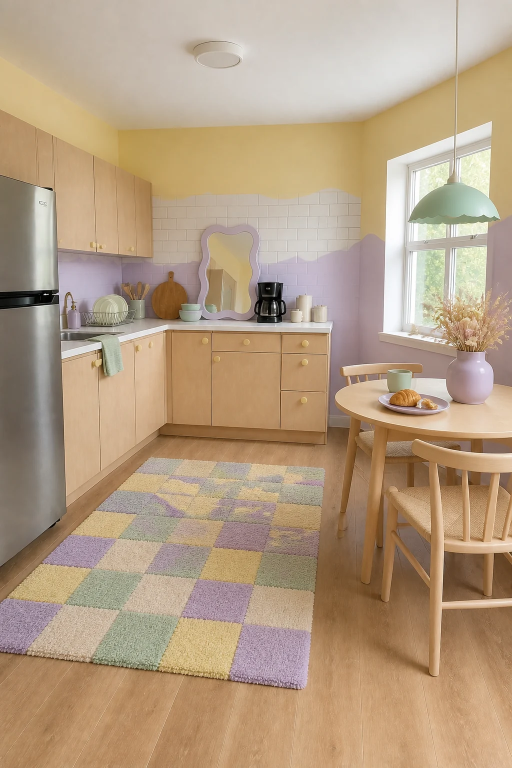 The same room styled as Danish Pastel