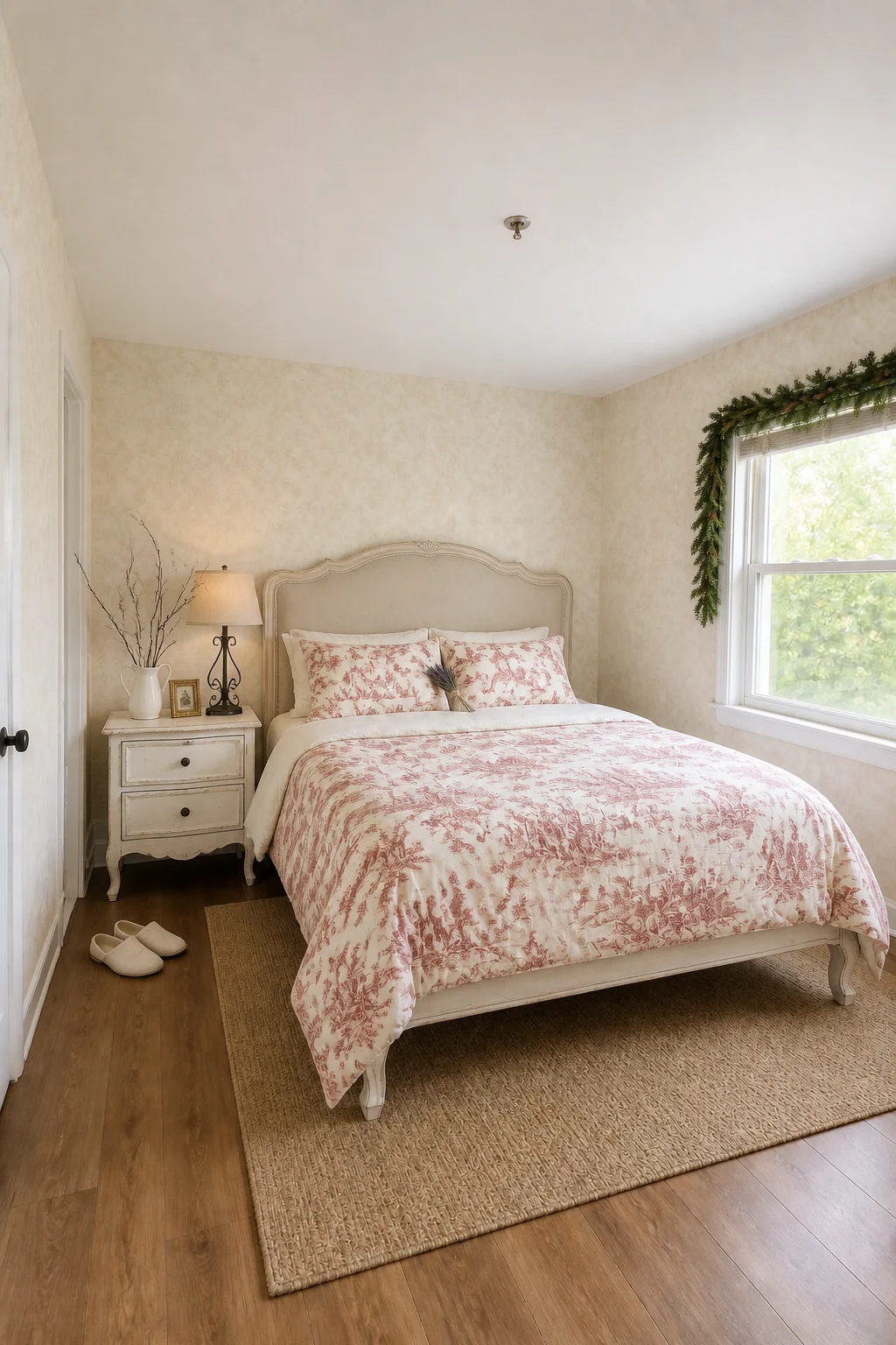 The same room styled as French Country