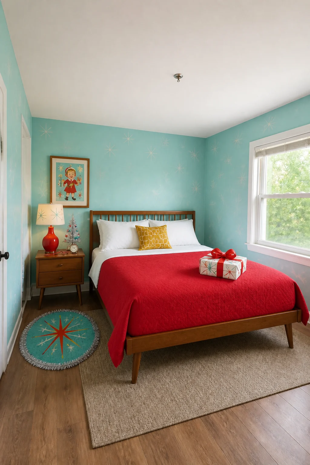 The same room styled as Retro Kitsch