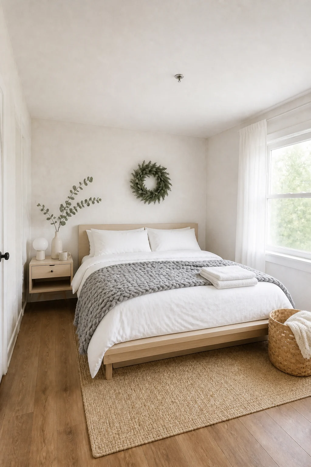 The same room styled as Scandi Winter