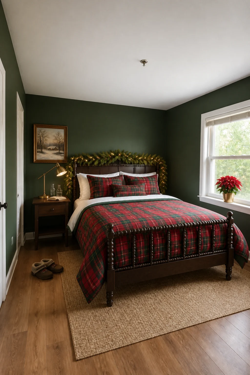 The same room styled as Classic Tartan