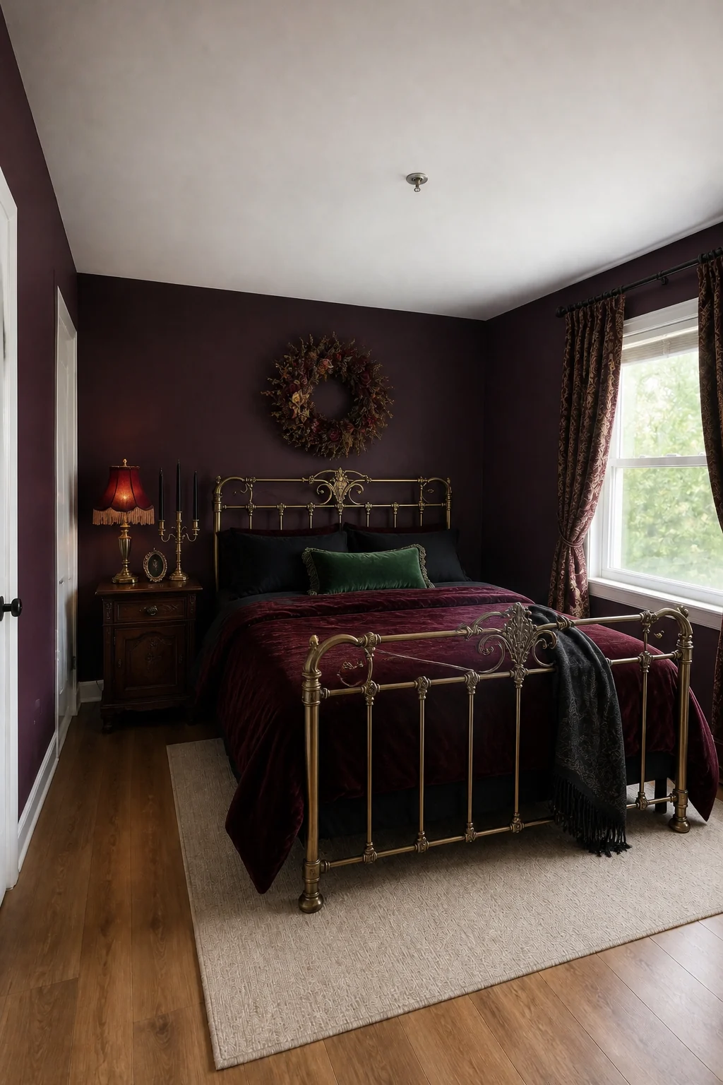 The same room styled as Moody Victorian