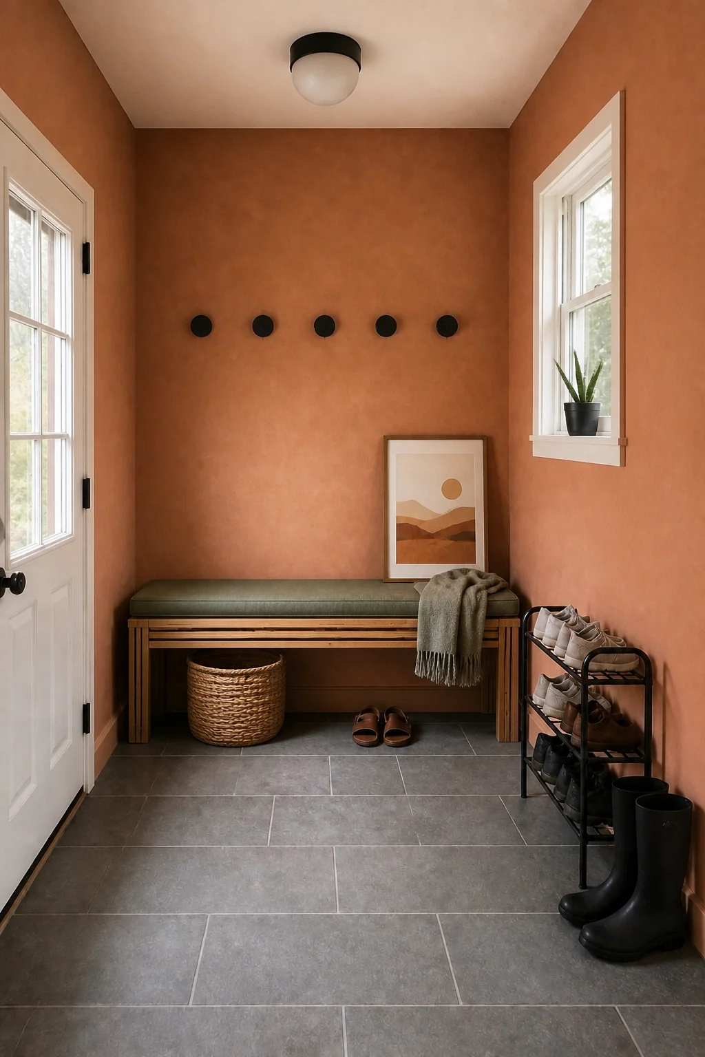 The same room styled as Desert Modern